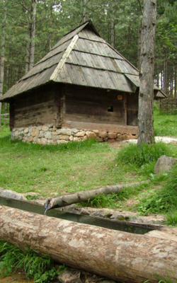 Дводелна колиба